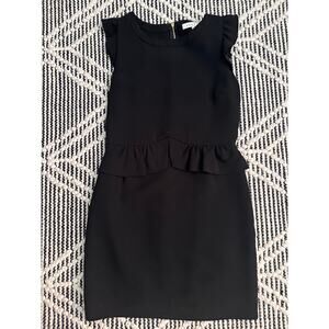 Sandro Black 'resonance' Ruffle Sheath Dress In Noir Mini Dress, 2